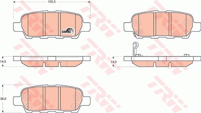 Trw Bremsbelagsatz, Scheibenbremse [Hersteller-Nr. GDB3294] für Infiniti, Nissan, Suzuki von TRW