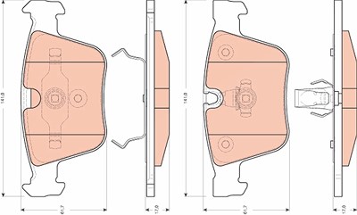 Trw Bremsbelagsatz, Scheibenbremse [Hersteller-Nr. GDB1675] für Mercedes-Benz von TRW