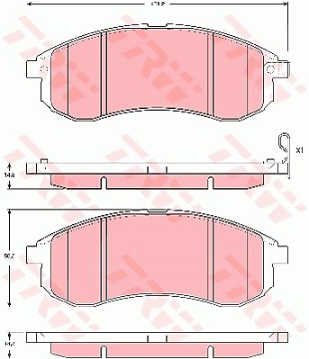 Trw Bremsbelagsatz, Scheibenbremse [Hersteller-Nr. GDB3380] für Mitsubishi von TRW