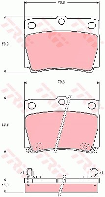 Trw Bremsbelagsatz, Scheibenbremse [Hersteller-Nr. GDB3239] für Mitsubishi von TRW