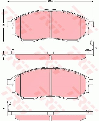 Trw Bremsbelagsatz, Scheibenbremse [Hersteller-Nr. GDB3392] für Infiniti, Nissan, Renault von TRW