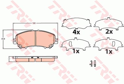 Trw Bremsbelagsatz, Scheibenbremse [Hersteller-Nr. GDB3622] für Nissan von TRW