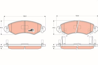 Trw Bremsbelagsatz, Scheibenbremse [Hersteller-Nr. GDB1420] für Opel, Suzuki, Vauxhall von TRW