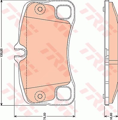 Trw Bremsbelagsatz, Scheibenbremse [Hersteller-Nr. GDB1792] für Porsche von TRW