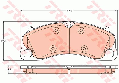 Trw Bremsbelagsatz, Scheibenbremse [Hersteller-Nr. GDB2089] für Porsche von TRW