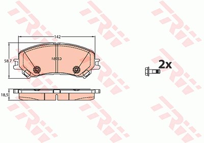 Trw Bremsbelagsatz, Scheibenbremse [Hersteller-Nr. GDB2152] für Renault von TRW