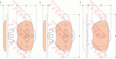Trw Bremsbelagsatz, Scheibenbremse [Hersteller-Nr. GDB1823] für Renault von TRW