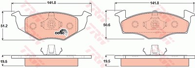 Trw Bremsbelagsatz, Scheibenbremse [Hersteller-Nr. GDB1218] für Seat, VW von TRW