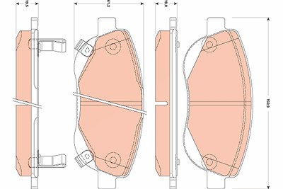 Trw Bremsbelagsatz, Scheibenbremse [Hersteller-Nr. GDB3511] für Toyota von TRW