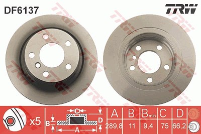 Trw Bremsscheibe [Hersteller-Nr. DF6137] für BMW von TRW