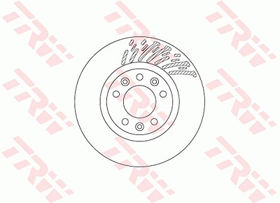 Trw Bremsscheibe Vorderachse belüftet [Hersteller-Nr. DF6657] für Citroën, Opel, Peugeot von TRW