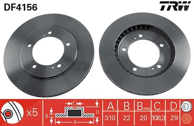 Trw Bremsscheibe [Hersteller-Nr. DF4156] für Suzuki von TRW