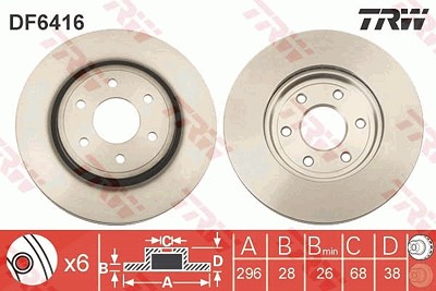 Trw Bremsscheibe [Hersteller-Nr. DF6416] für Nissan von TRW