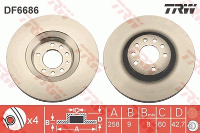 Trw Bremsscheibe [Hersteller-Nr. DF6686] für Suzuki von TRW