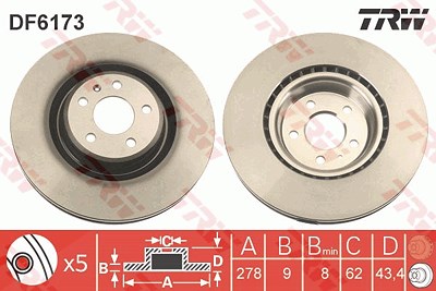 Trw Bremsscheibe [Hersteller-Nr. DF6173] für Suzuki von TRW