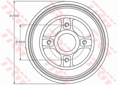 Trw Bremstrommel mit Radlager Hinterachse [Hersteller-Nr. DB4214MR] für Dacia, Renault von TRW