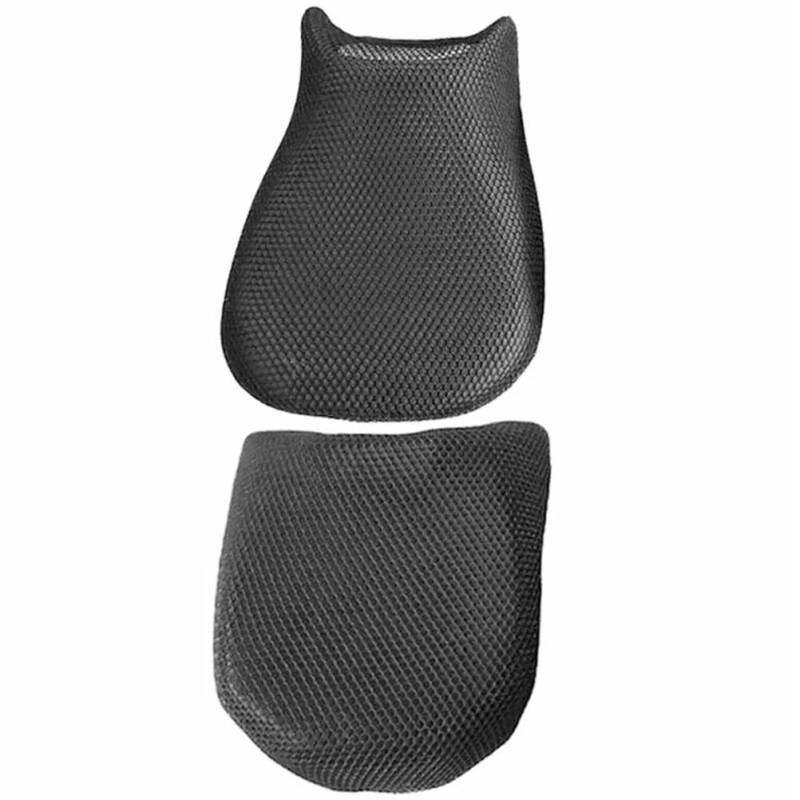 TRWWFEXO Wetterfestes Motorradsitzcover 2 Teile/Satz Kissenbezug Motorradsitzschutz Sonnenschutz Mesh Pad Polyesterfaser Netzbezüge Schutz Motorradsitzbezug in Grau von TRWWFEXO