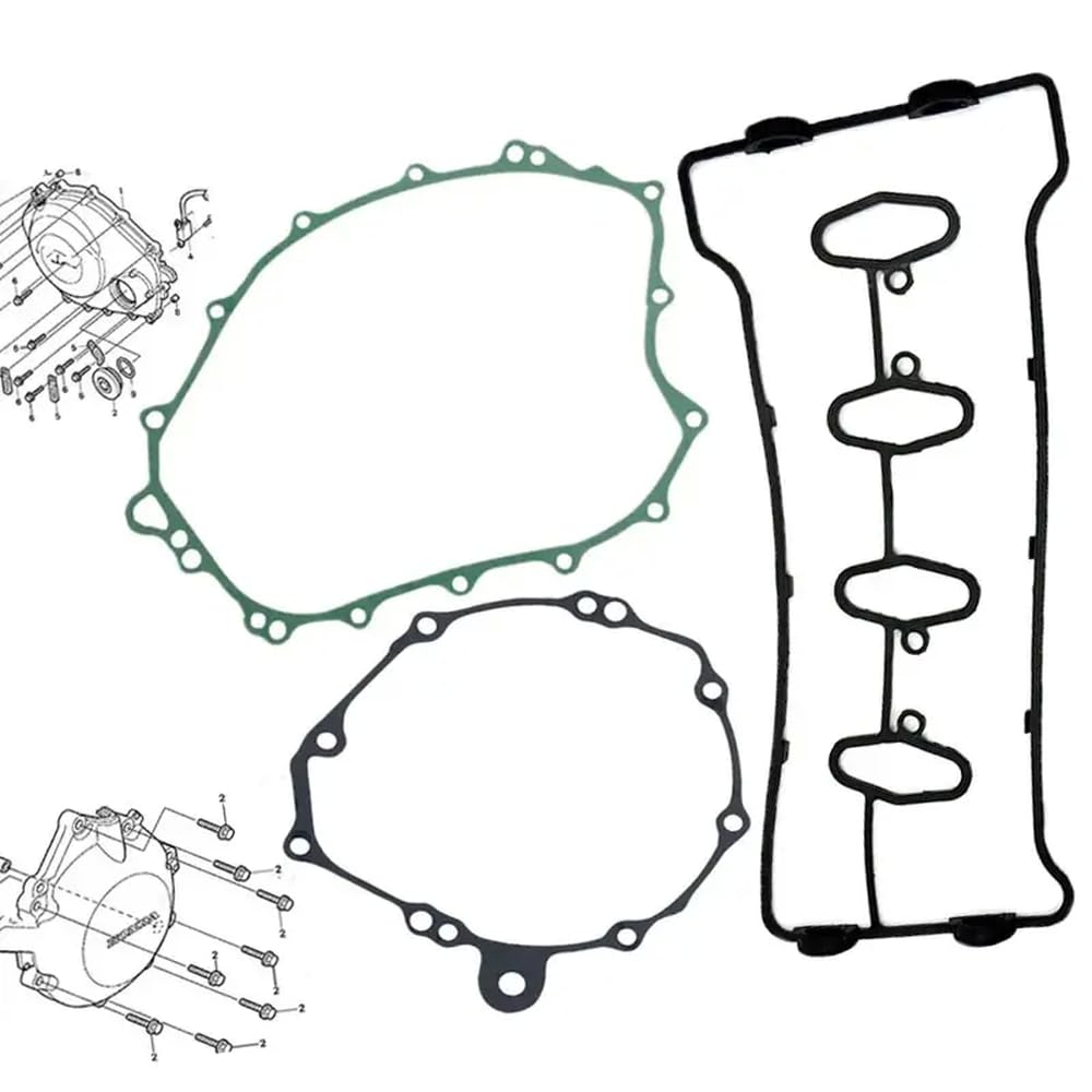 Motorradmotor -Kurbelgehäuse -Zylinder -Kopfdichtung kompatibel mit CBR 1000 CBR1000RR 2004 bis 2007 Motorradmotor -Kurbelgehäuse -Zylinder -Kopfdichtung kompatibel mit CBR 1000 CBR1000RR 2004 bis 2007 von TReCVd
