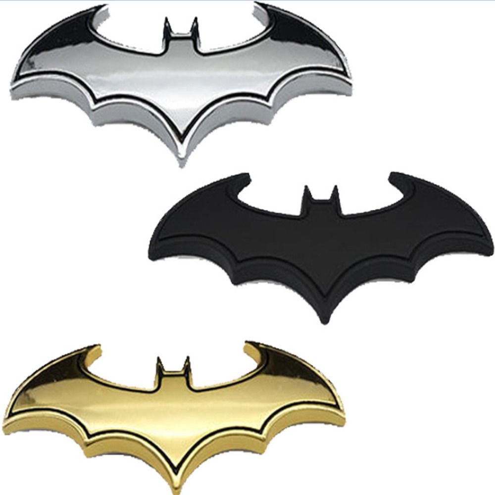 BAAQII 3pcs DIY 3D Batman Metall Auto Auto Motorrad Logo Aufkleber Abzeichen Emblem Schwanz Decals von BAAQII