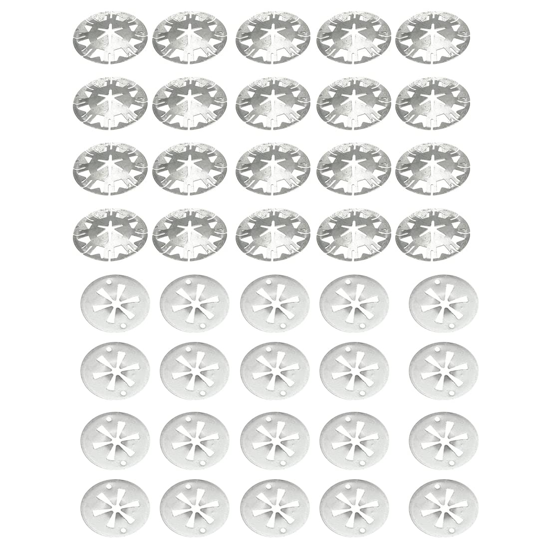 TSLRSA Klemmscheiben Hitzeschutzblech - 40 Stück Metall Starlock Sicherungsscheiben,zur Befestigung von Clips und Hitzeschildern unter der Haube Geeignet für Verschiedene Autosos,Seilfett von TSLRSA