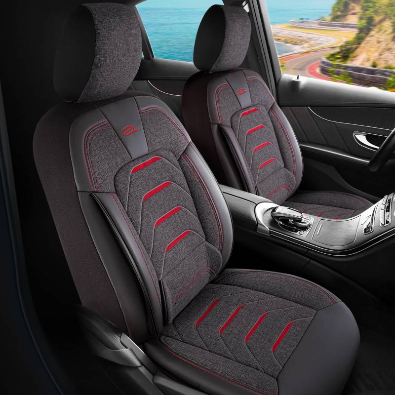TSS Handel Autositzbezüge kompatibel mit BMW MINI ? Cooper R57 Cabrio Bodrum(Komplett) Rot von TSS Handel