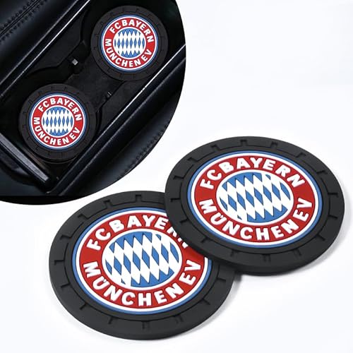 TSSYOKDO Auto-Untersetzer für Bayern Munich, Silikon, Rund, Blau und Rot von TSSYOKDO