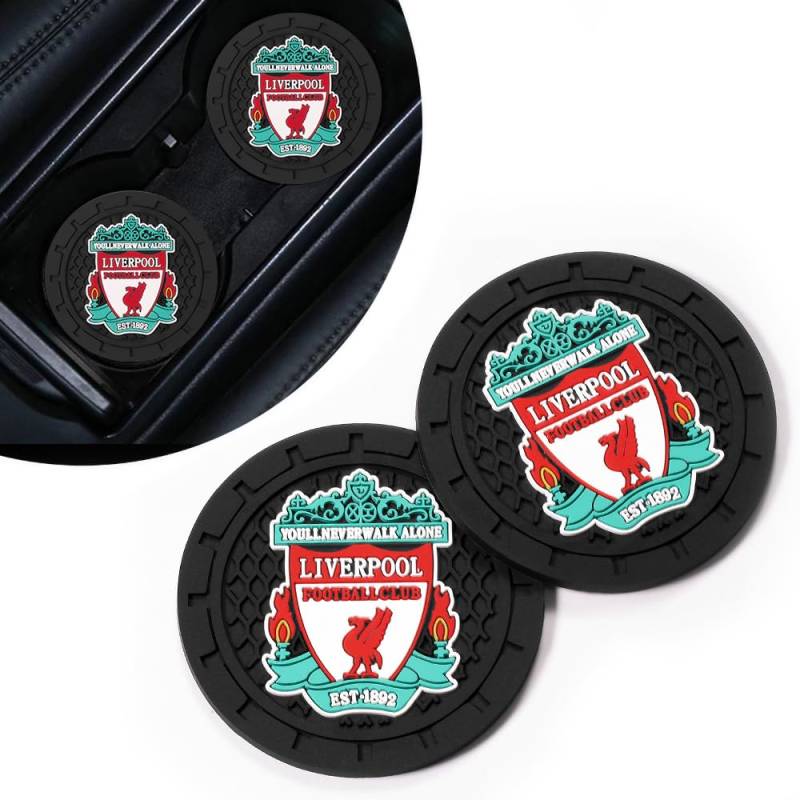 TSSYOKDO Auto-Untersetzer für Liverpool Fußballfans, Silikon, Rund, Rot von TSSYOKDO