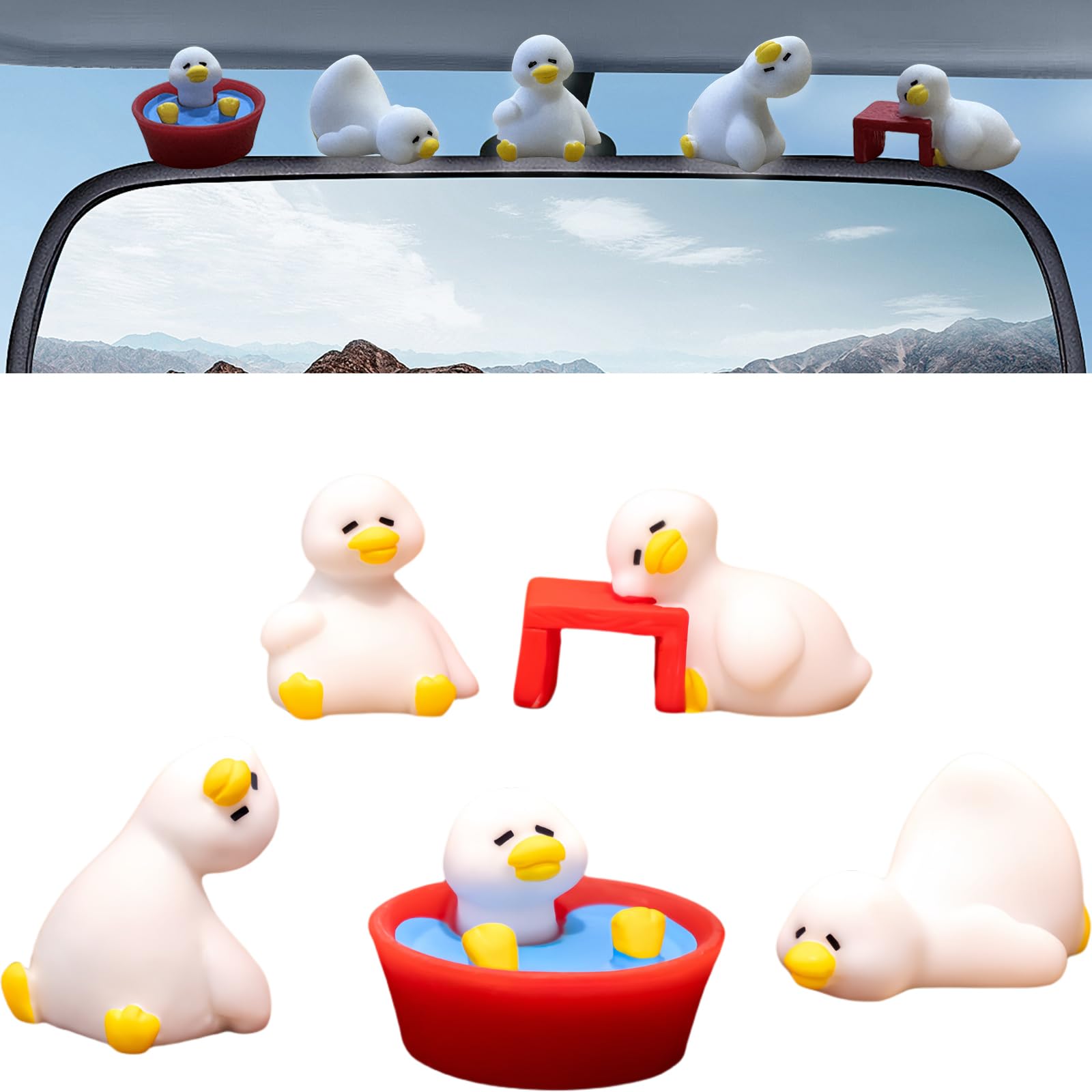 TSTESE Niedliche Enten-Dekoration, Rückspiegel-Ornamente, Armaturenbrett-Dekorationen, LKW-Innendekoration, lustige Tierfigur, EV, dekorative Geschenke, Wohnmobil-Dekorationen, universelles Zubehör (5 TSTESE Niedliche Enten-Dekoration, Rückspiegel-Ornamente, Armaturenbrett-Dekorationen, LKW-Innendekoration, lustige Tierfigur, EV, dekorative Geschenke, Wohnmobil-Dekorationen, universelles Zubehör (5 von TSTESE