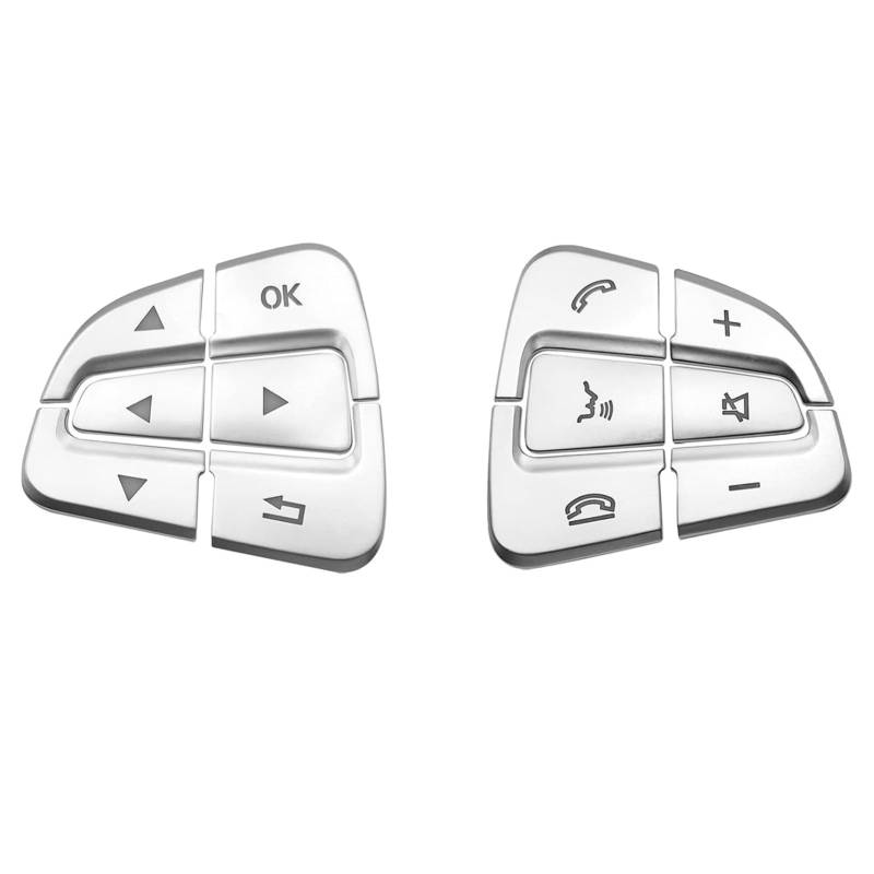 TTCR-II 12PCS Kompatibel mit Lenkrad Tasten Aufkleber Mercedes Benz Klasse Classe A B GLA GLE GLS CLA CLS CLS SL Mercedes Lenkradknopf Dekorativer Aufkleber Lenkrad Knopf Schalter(Model D) von TTCR-II