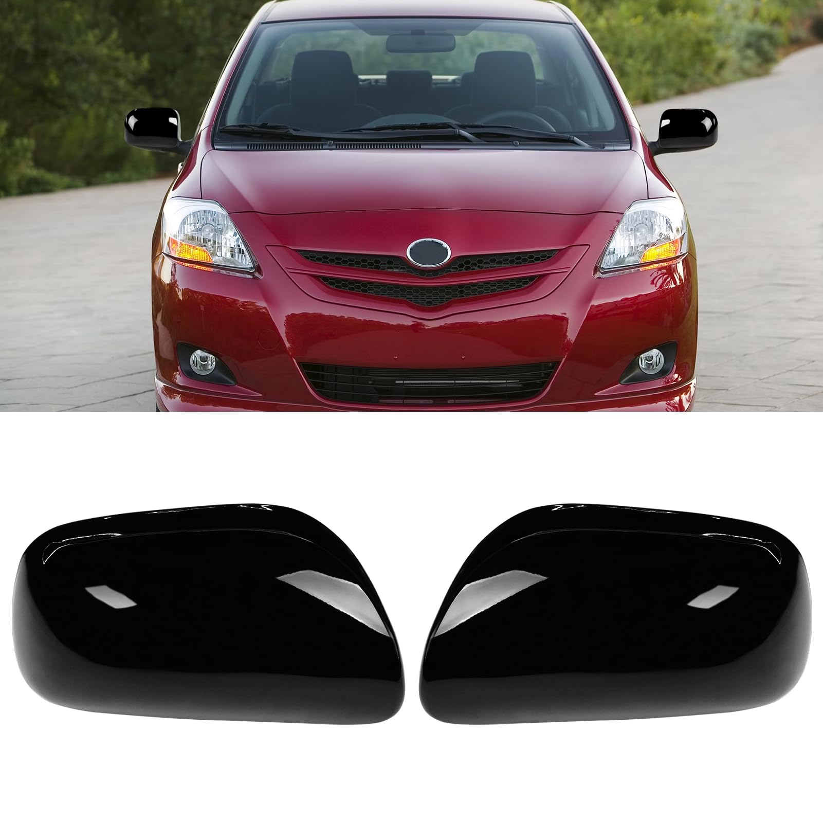 TTCR-II 2PCS Kompatibel mit Rückspiegel Abdeckung Toyota Yaris 2006-2011, Links+Rechts Spiegelabdeckungen für Toyota Yaris Ersetzen Spiegelkappe, Rückspiegeldeckel 2010 Yaris Rückspiegel Kappe-Schwarz TTCR-II 2PCS Kompatibel mit Rückspiegel Abdeckung Toyota Yaris 2006-2011, Links+Rechts Spiegelabdeckungen für Toyota Yaris Ersetzen Spiegelkappe, Rückspiegeldeckel 2010 Yaris Rückspiegel Kappe-Schwarz von TTCR-II