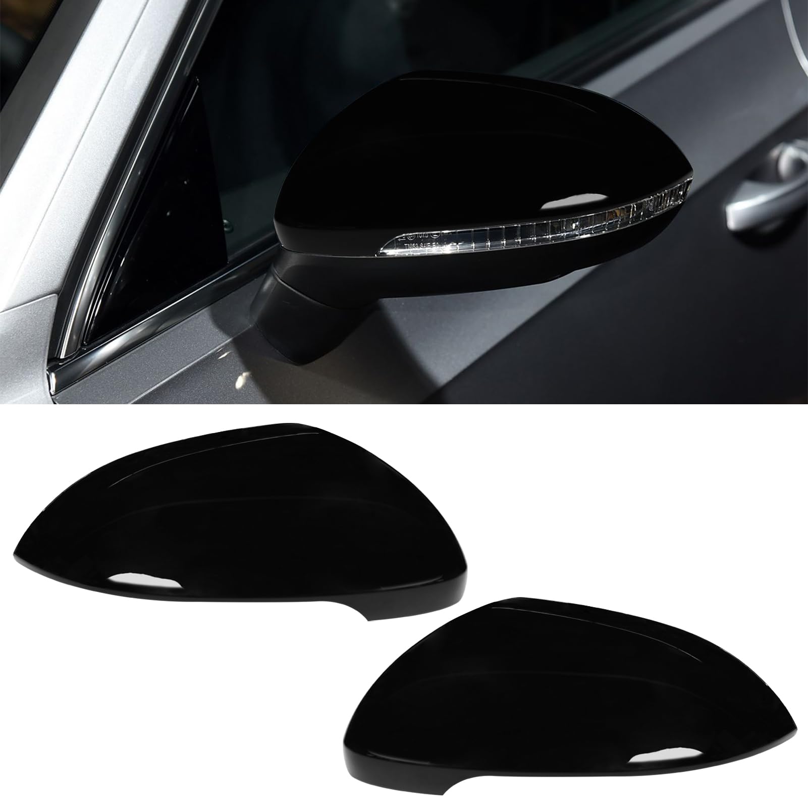 TTCR-II 2PCS Kompatibel mit Rückspiegel Abdeckung VW Passat B8/Arteon 2016 2017 2018 2019, Links+Rechts Passat B8 Ersetzen Spiegelkappe, Rückspiegeldeckel 2016 VW Arteon Rückspiegel Kappe-Schwarz TTCR-II 2PCS Kompatibel mit Rückspiegel Abdeckung VW Passat B8/Arteon 2016 2017 2018 2019, Links+Rechts Passat B8 Ersetzen Spiegelkappe, Rückspiegeldeckel 2016 VW Arteon Rückspiegel Kappe-Schwarz von TTCR-II
