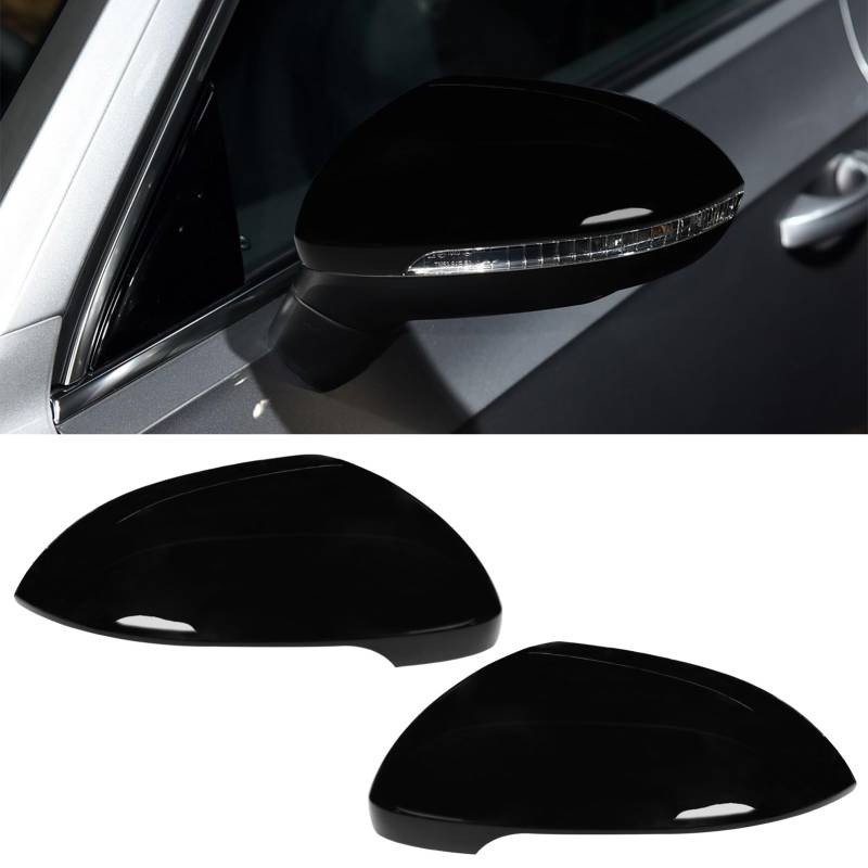 TTCR-II 2PCS Kompatibel mit Rückspiegel Abdeckung VW Passat B8/Arteon 2016 2017 2018 2019, Links+Rechts Passat B8 Ersetzen Spiegelkappe, Rückspiegeldeckel 2016 VW Arteon Rückspiegel Kappe-Schwarz von TTCR-II