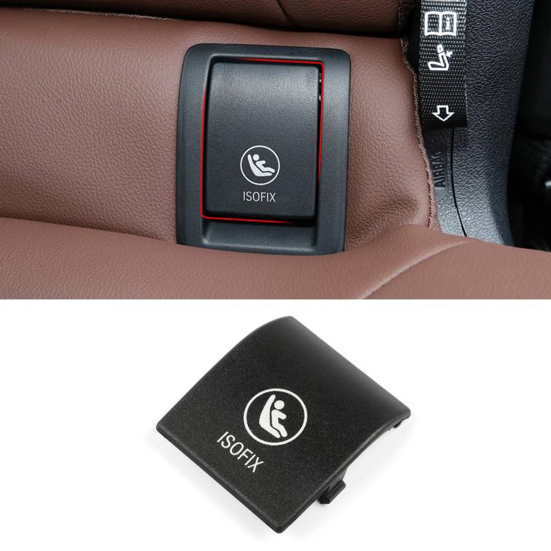 TTCR-II Isofix Abdeckklappe für Kindersitz Hinten Kompatibel mit BMW X5 G05 Kindersitz Isofix Abdeckung 2019-2024 Auto Sitz ISOFIX Schalter Abdeckung für 52207499794（1 PCS Schwarz) von TTCR-II