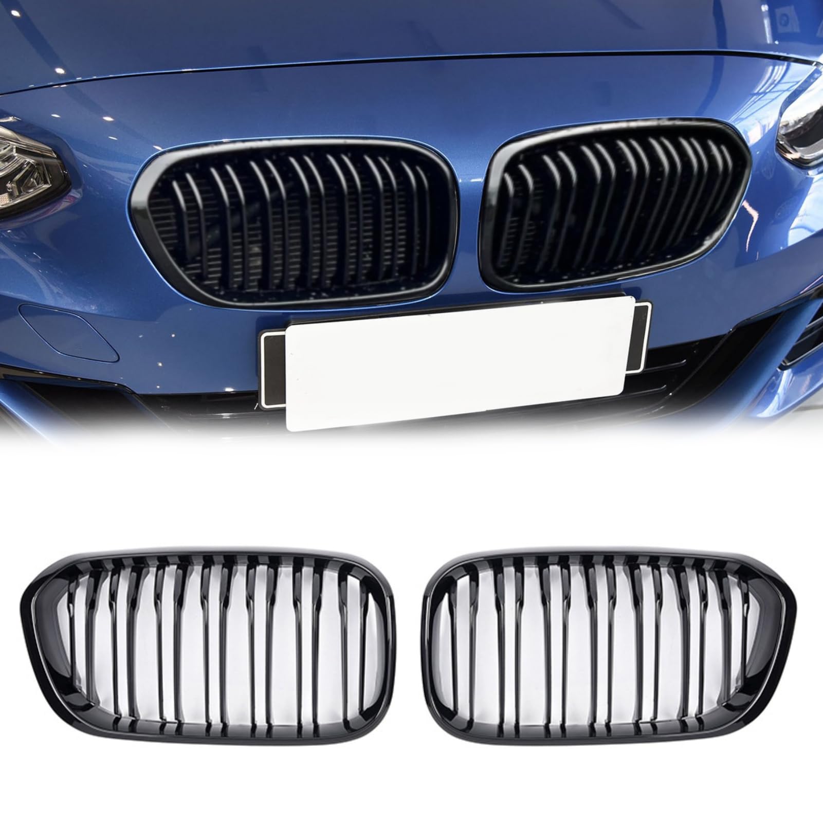 TTCR-II Kompatibel mit BMW F20 Nieren Schwarz Kühlergrill, Kühlergrill Streifen für 1er F20 F21 2015-2018 114 116 118 120 125 M135 M140, 2Stk Doppel Slats BMW 1er f21 Nieren 2015-2018 TTCR-II Kompatibel mit BMW F20 Nieren Schwarz Kühlergrill, Kühlergrill Streifen für 1er F20 F21 2015-2018 114 116 118 120 125 M135 M140, 2Stk Doppel Slats BMW 1er f21 Nieren 2015-2018 von TTCR-II