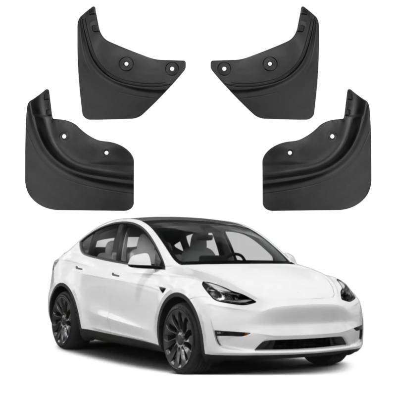 TTCR-II Kompatibel mit Tesla Model Y Schmutzfänger Spritzschutz, 4 PCS Tesla Fender Model Y 2019 2020 2021 2022 2023 2024 2025, Außenzubehör Tesla Schmutzfänger Hinten Ohne Bohren von TTCR-II