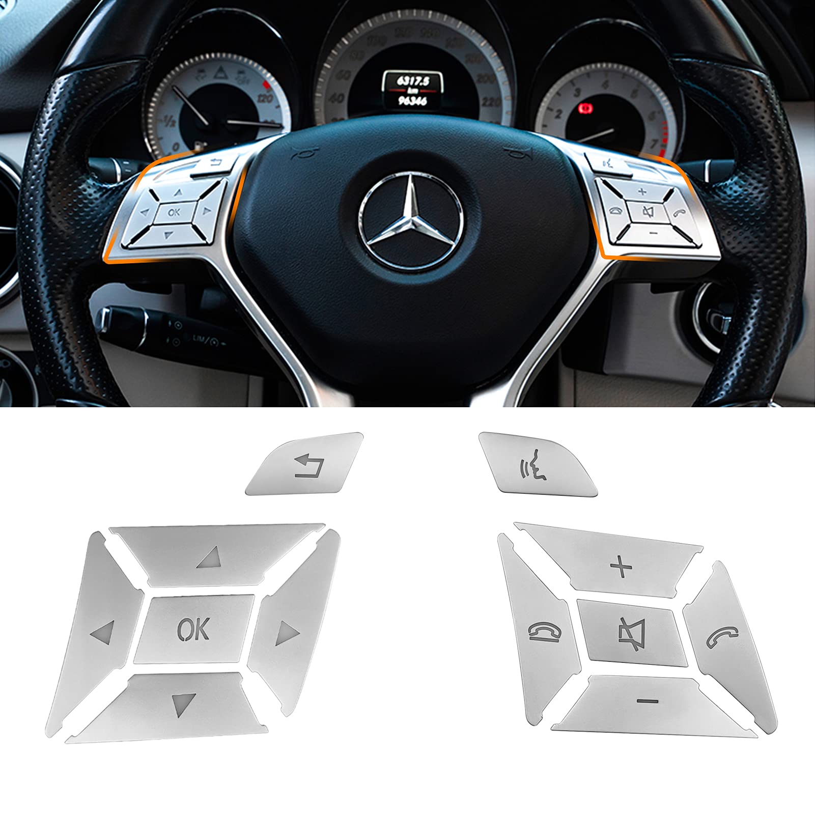 TTCR-II 12PCS Kompatibel mit Lenkrad Knopf Schalter Aufkleber Mercedes Benz Classe A B C E G ML GL GLK GLA CLA CLS SL Mercedes Lenkrad Tasten Schalter Aufkleber Lenkradknopf Dekorativer TTCR-II 12PCS Kompatibel mit Lenkrad Knopf Schalter Aufkleber Mercedes Benz Classe A B C E G ML GL GLK GLA CLA CLS SL Mercedes Lenkrad Tasten Schalter Aufkleber Lenkradknopf Dekorativer von TTCR-II