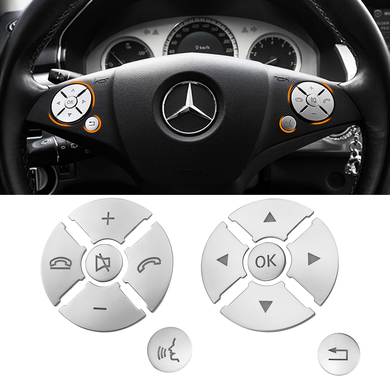 TTCR-II 12PCS Kompatibel mit Lenkrad Knopf Schalter Aufkleber Mercedes Benz Klasse C E S GLK W204 W212 W221 X204 Mercedes Lenkrad Tasten Lenkradknopf Dekorativer Aufkleber TTCR-II 12PCS Kompatibel mit Lenkrad Knopf Schalter Aufkleber Mercedes Benz Klasse C E S GLK W204 W212 W221 X204 Mercedes Lenkrad Tasten Lenkradknopf Dekorativer Aufkleber von TTCR-II