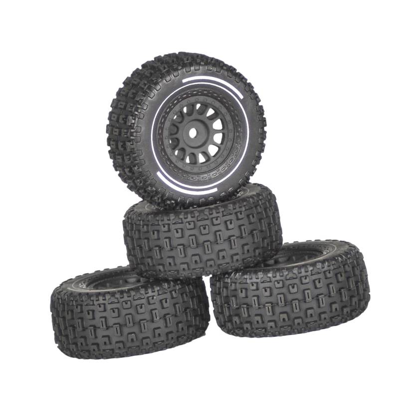 TTETTZ 4 Stück 1/14 RC Auto Reifen Und Zubehör für Einfache Installation, Schwarz von TTETTZ