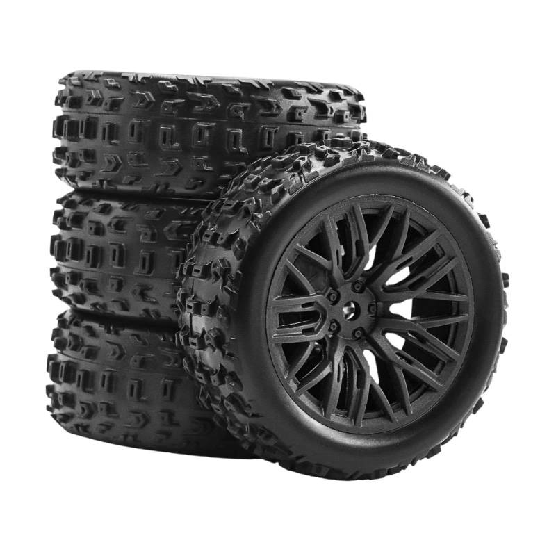 TTETTZ 4 Stück 1/18 RC Auto Reifen Und Räder Ersatzteile für RC Fahrzeuge, Schwarz von TTETTZ