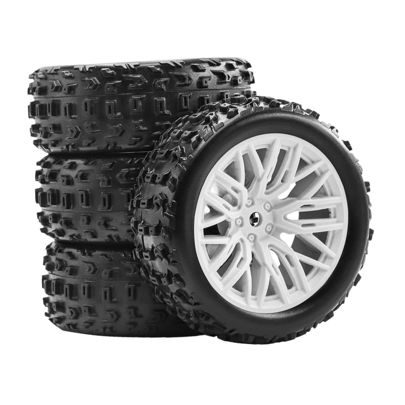 TTETTZ 4 Stück 1/18 RC Auto Reifen Und Räder Ersatzteile für RC Fahrzeuge, Weiß TTETTZ 4 Stück 1/18 RC Auto Reifen Und Räder Ersatzteile für RC Fahrzeuge, Weiß von TTETTZ
