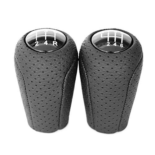 Schaltknauf,Auto Schaltknauf 06.05 Geschwindigkeits-Schaltknauf for Mazda 3 BK BL 5 CR CW 6 II GH CX-7 ER MX-5 NC III MT Lederschieber-Hebel-Arm-Stick Headball New(5 Speed) von TUANZUN