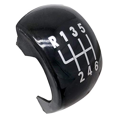 Schaltknauf,Auto Schaltknauf 2PC 06.05 Geschwindigkeit Schaltknauf Stock-Knopf-Kappen-Abdeckung aus Kunststoff Chrom Schwarz Silber for Skoda Octavia MK2 II (04-08) II FL (08-11)(Black 6 Speed) von TUANZUN