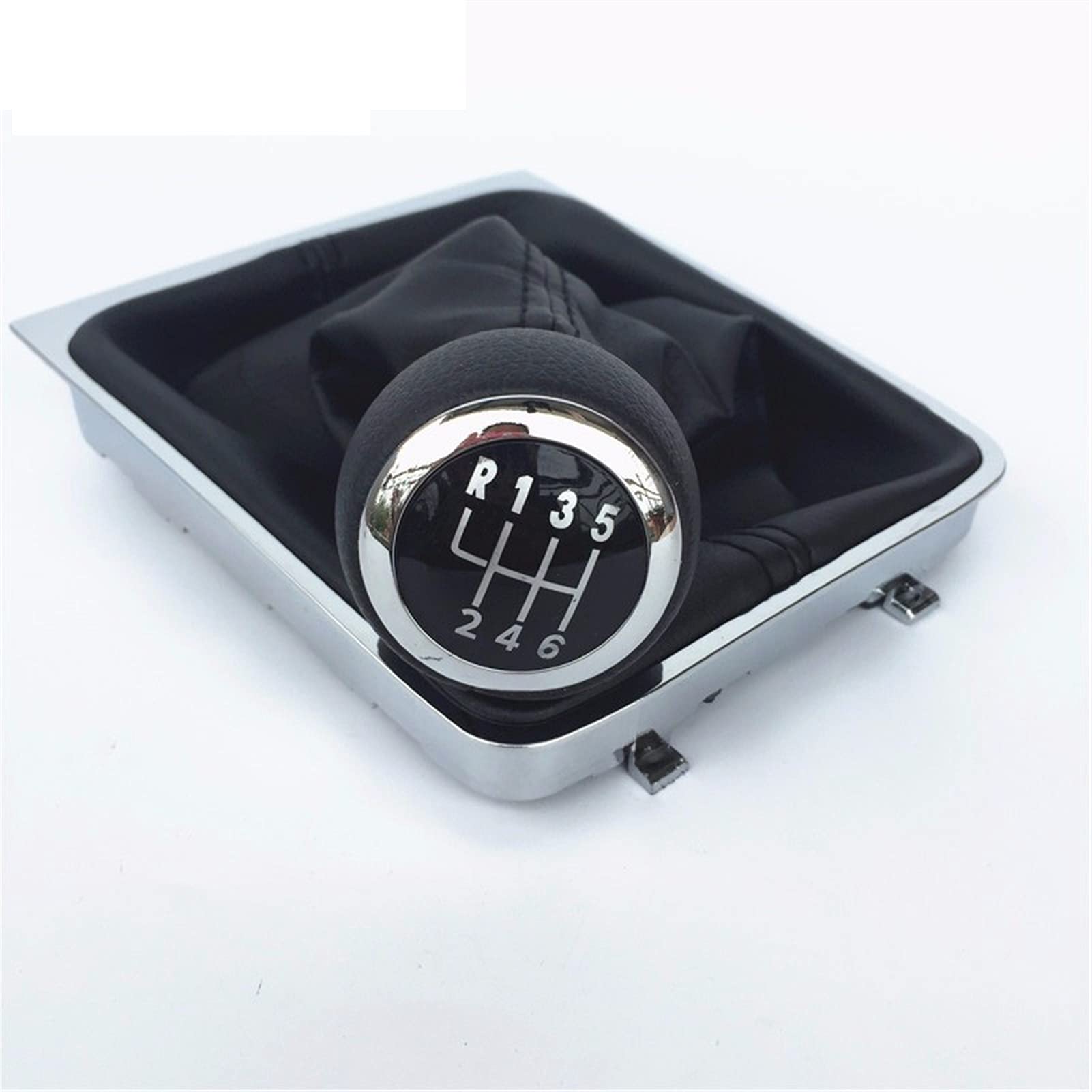 Schaltknauf,Auto Schaltknauf 5/6 Geschwindigkeit M Getriebe Umschaltknopf Hebel Stick Gaiter Boot Cover Kragen Passend Für VW. Passat B6 2005-2011 Auto Styling Zubehör(6 Speed Gaiter Boot) von TUANZUN