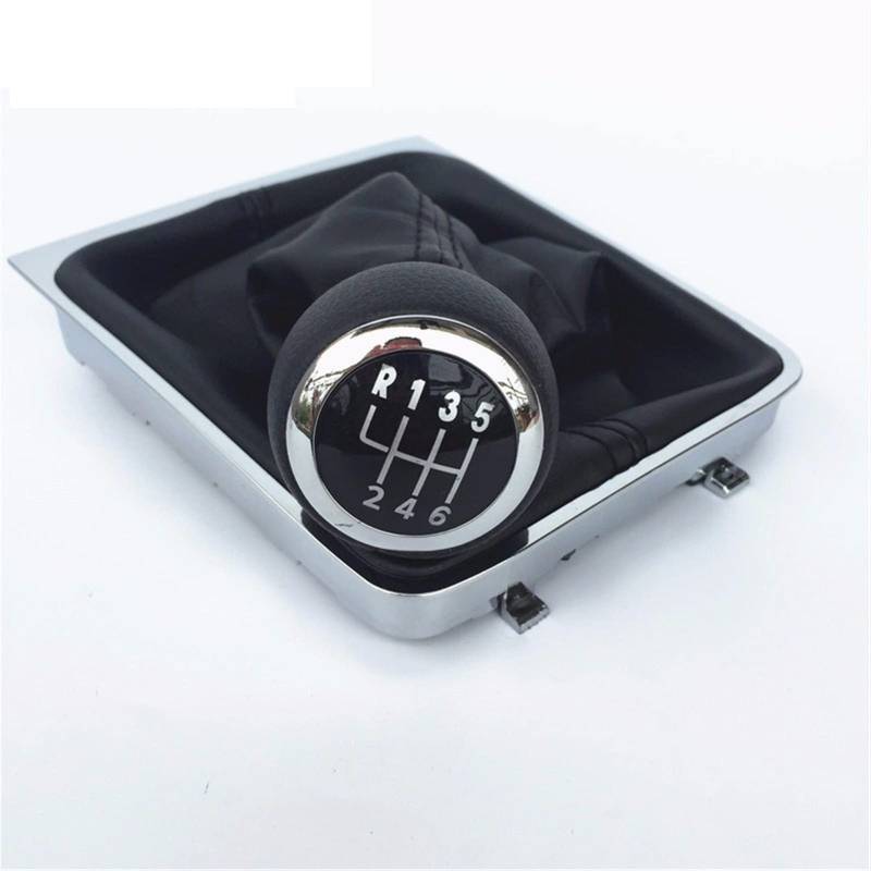 Schaltknauf,Auto Schaltknauf 5/6 Geschwindigkeit M Getriebe Umschaltknopf Hebel Stick Gaiter Boot Cover Kragen Passend Für VW. Passat B6 2005-2011 Auto Styling Zubehör(6 Speed Gaiter Boot) von TUANZUN