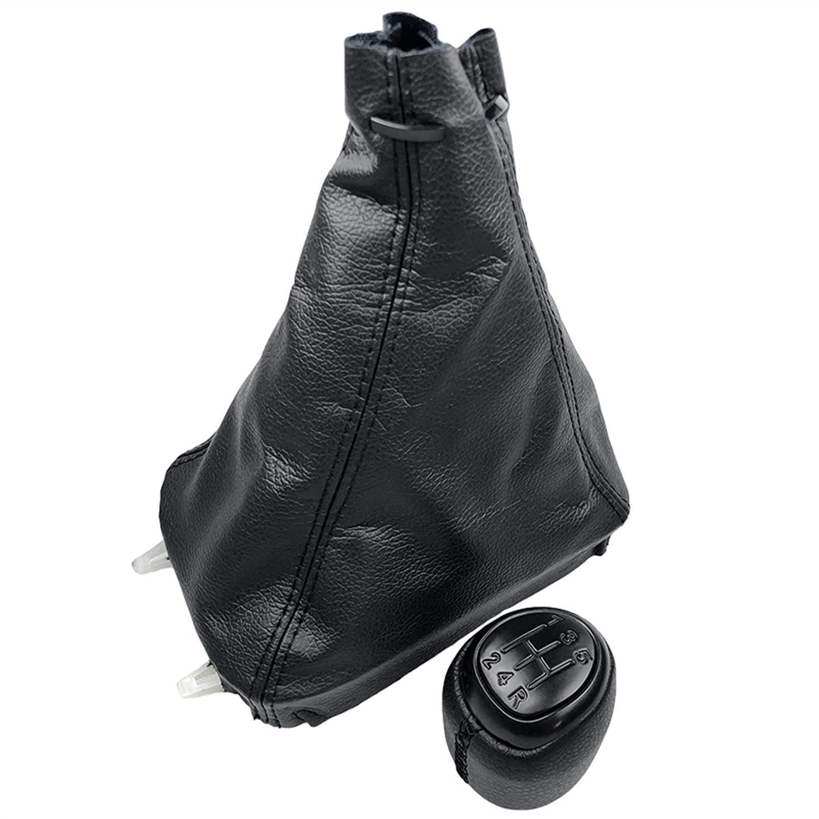 Schaltknauf,Auto Schaltknauf 5/6 Geschwindigkeitsgetriebe Umschaltknopf Leder Gamer Boot Cover Fall Hebel Shifter Passend Für SAAB 93 9-3 SS 2003-2012 Auto-Styling-Accessoires.(5 Speed Black Combo) von TUANZUN