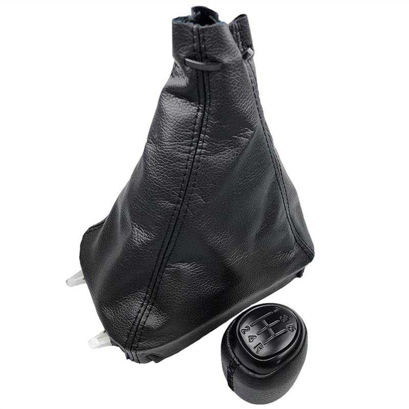 Schaltknauf,Auto Schaltknauf 5/6 Geschwindigkeitsgetriebe Umschaltknopf Leder Gamer Boot Cover Fall Hebel Shifter Passend Für SAAB 93 9-3 SS 2003-2012 Auto-Styling-Accessoires.(5 Speed Black Combo) von TUANZUN