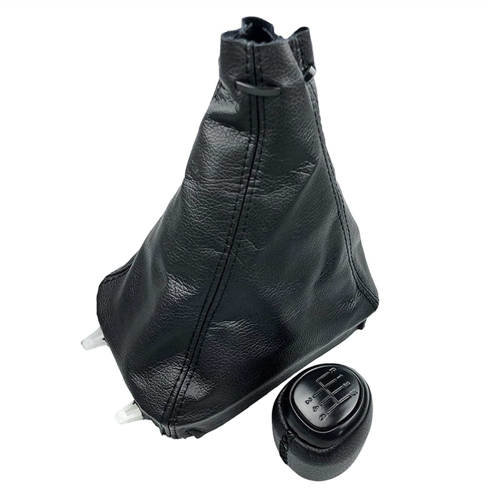 Schaltknauf,Auto Schaltknauf 5/6 Geschwindigkeitsgetriebe Umschaltknopf Leder Gamer Boot Cover Fall Hebel Shifter Passend Für SAAB 93 9-3 SS 2003-2012 Auto-Styling-Accessoires.(6 Speed Black Combo) von TUANZUN