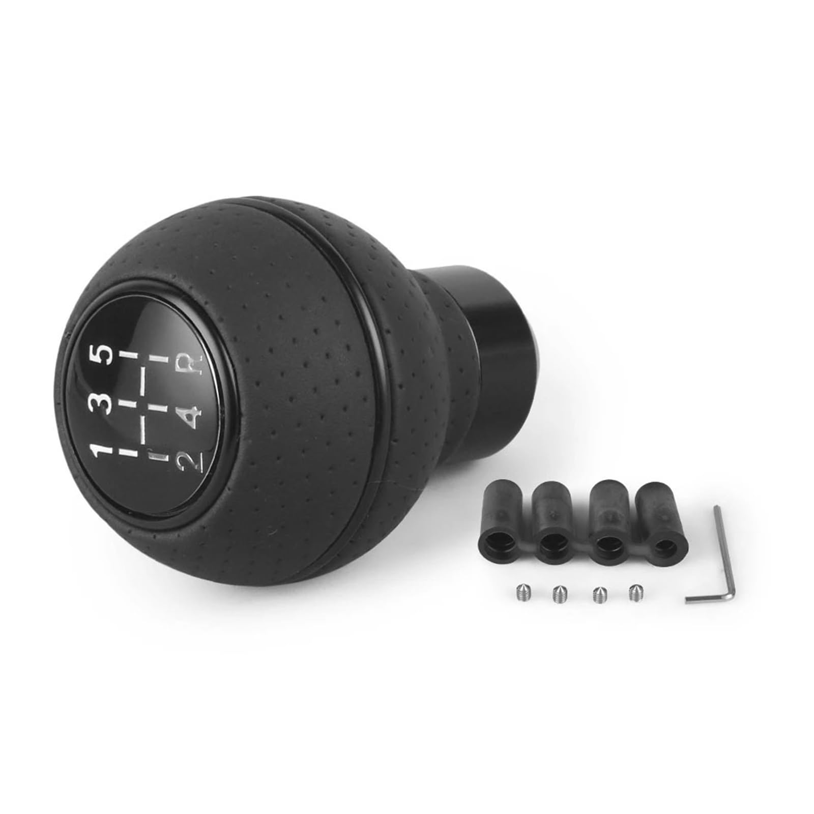 Schaltknauf,Auto Schaltknauf 5 Gang Schaltknauf Kopf Stick Aluminium Auto Universal Schwarz Silber Rot Blau Einfach zu installieren(Black) von TUANZUN