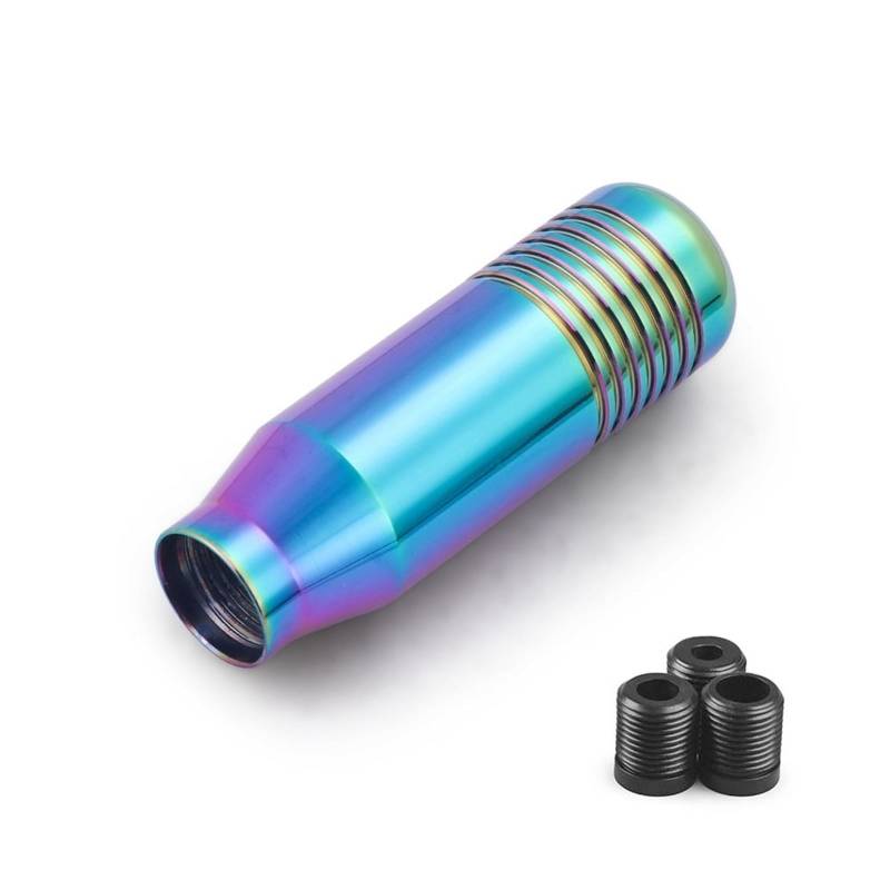 Schaltknauf,Auto Schaltknauf 8,5 cm stilvoller Schaltknauf-Stick, Schaltgetriebe, universelles Auto, Aluminium, verlängerter Schaltknauf, Schaltknauf, KEIN Logo(Neo Chrome) von TUANZUN
