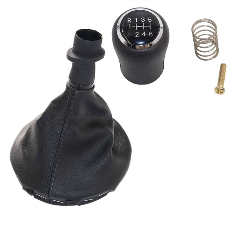 Schaltknauf,Auto Schaltknauf Auto-Gang-Umschaltknopf 5/6 Geschwindigkeitsgetriebehebel-Stick-Gaiter-Boot-Abdeckung Passend Für VW. Transporter. T5 T5.1 T6 2003 2005-2015(6 speed black set) von TUANZUN